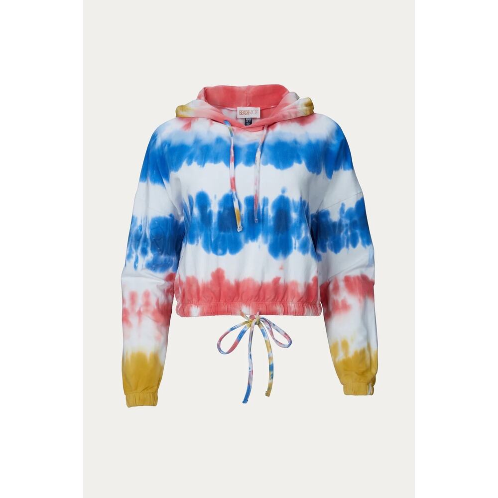 BEACH RIOT Bryce Hoodie in Primary Dip Dye Women's Sz L NWT